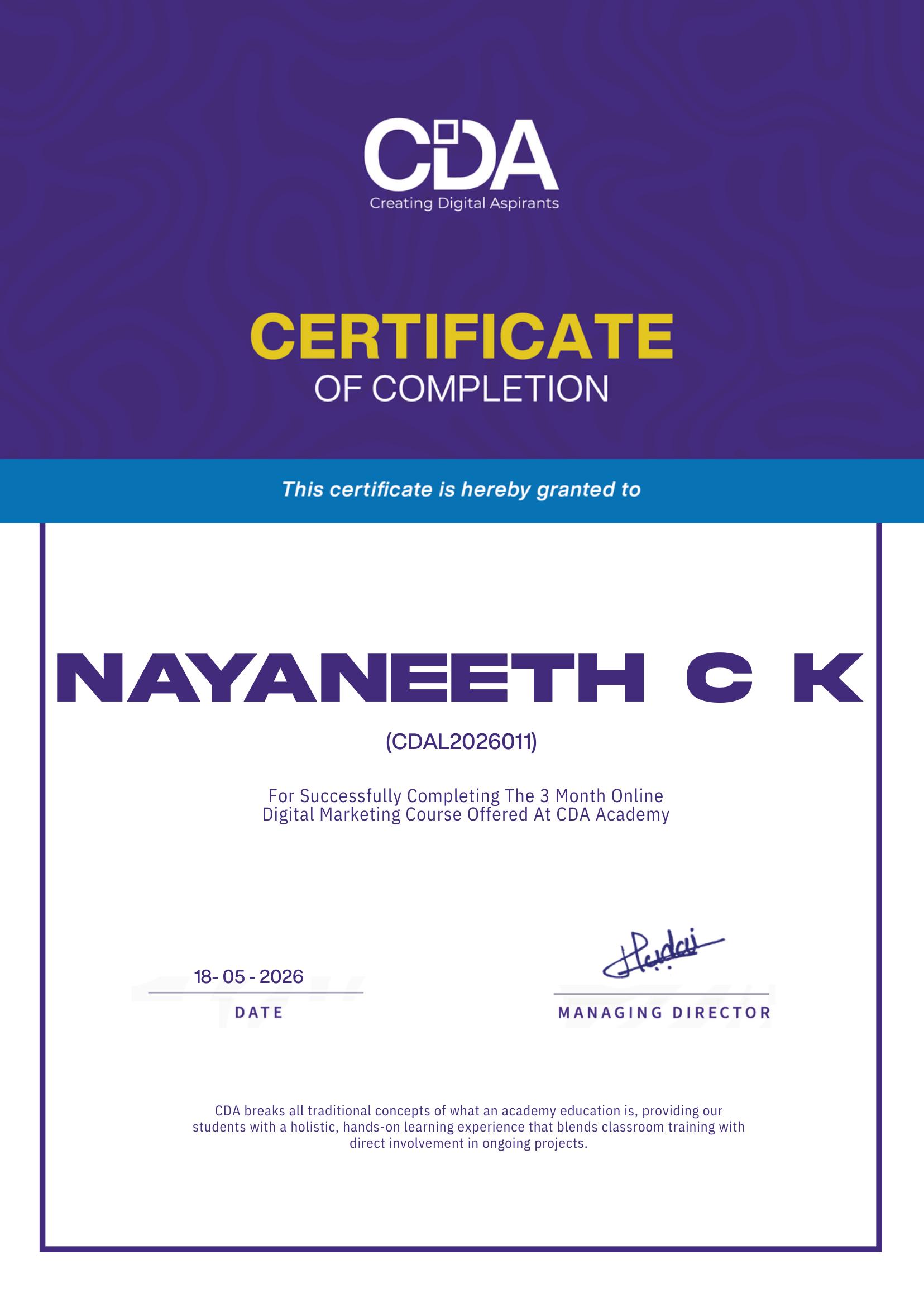CDA Digital Marketing Certification